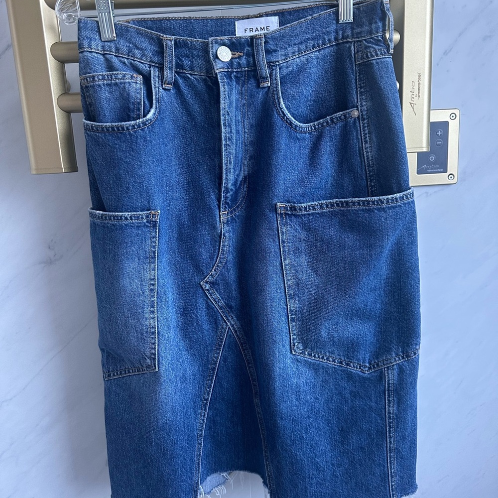 Frame Denim Blue Jeans Skirt